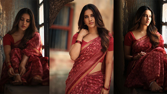 Nabha Natesh Latest Saree Photos Traditional Glamour