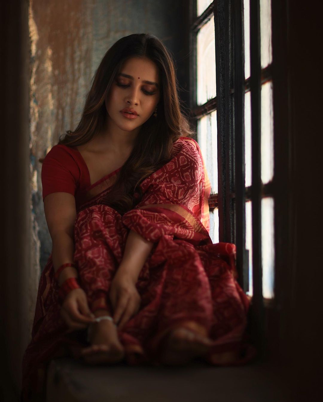 Nabha Natesh Latest Saree Photos Traditional Glamour