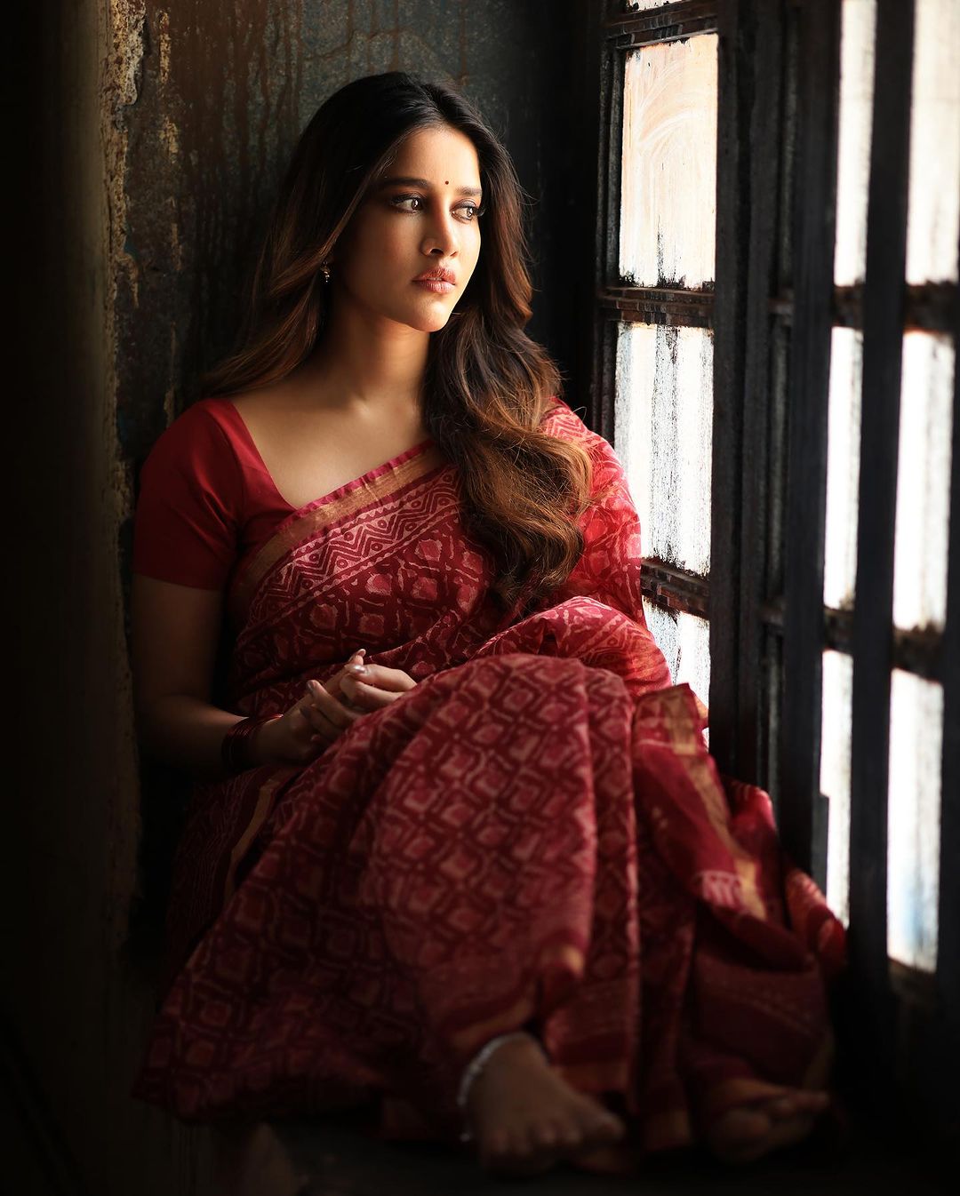 Nabha Natesh Latest Saree Photos Traditional Glamour
