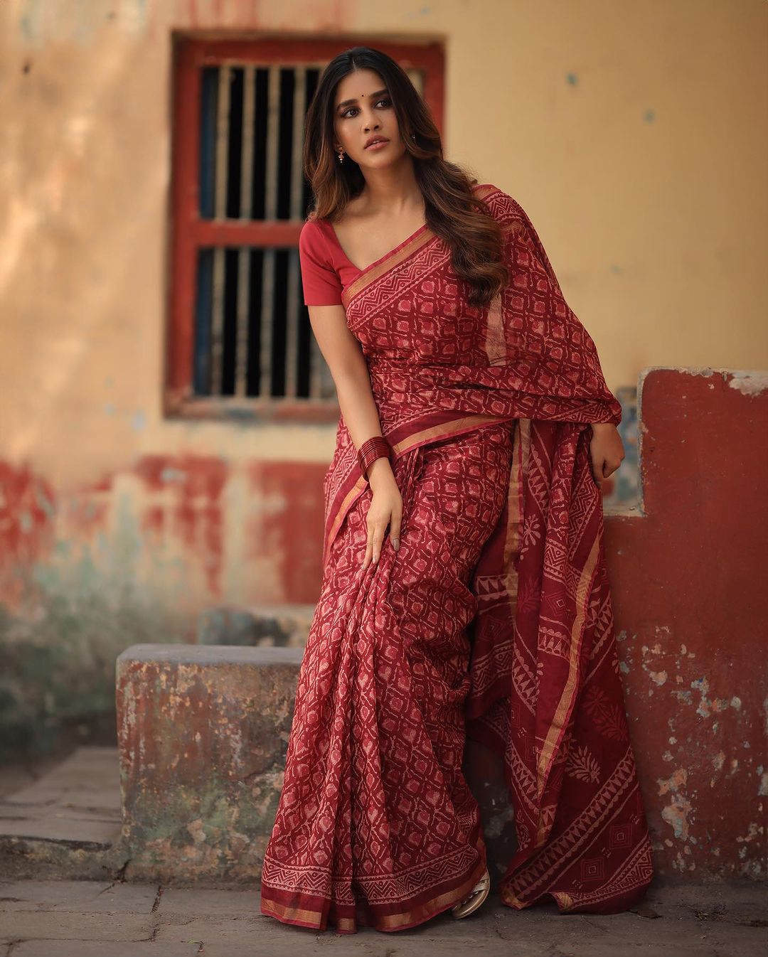 Nabha Natesh Latest Saree Photos Traditional Glamour