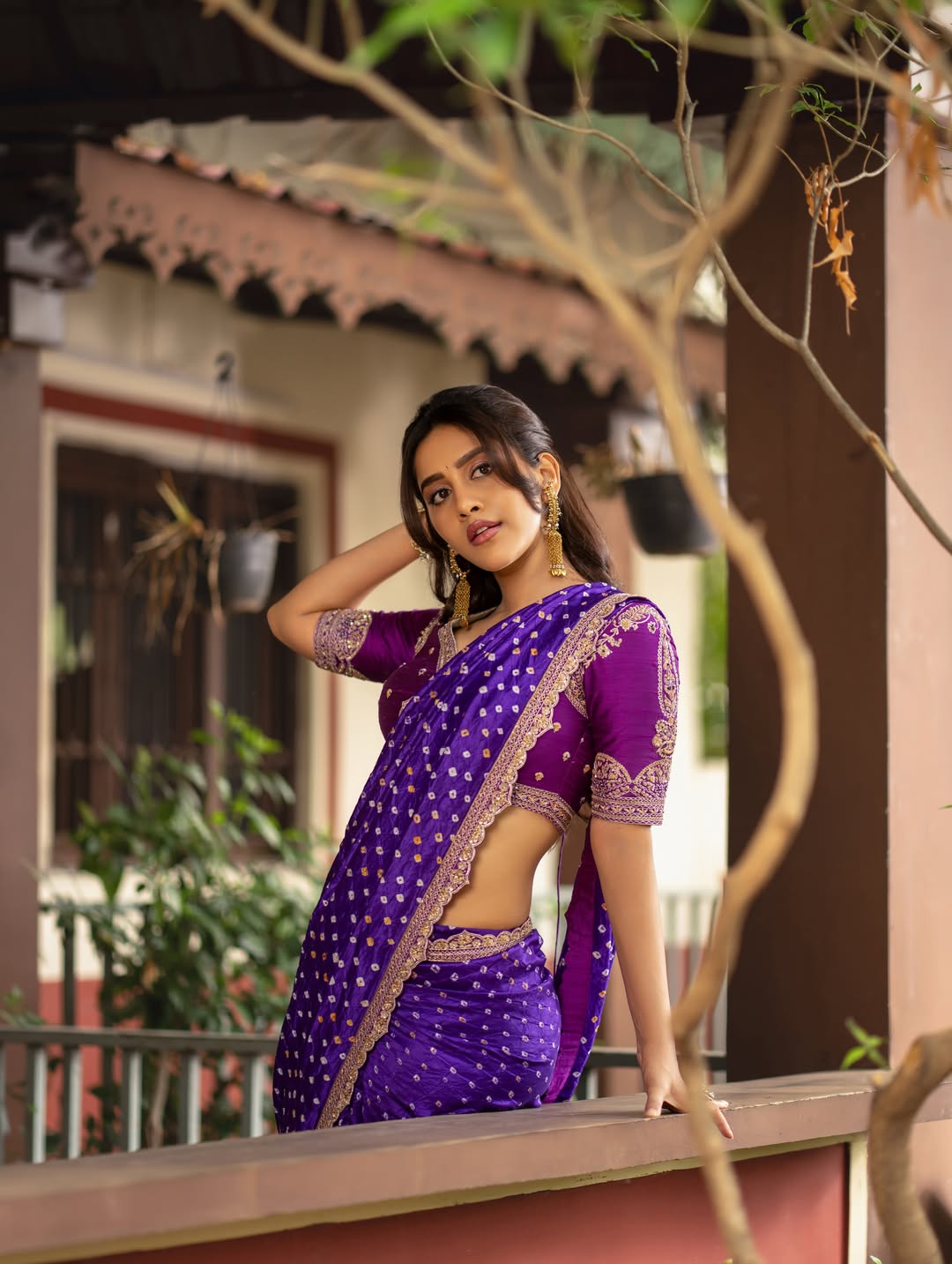 Nabha Natesh Dazzles in Regal Purple Saree Look!