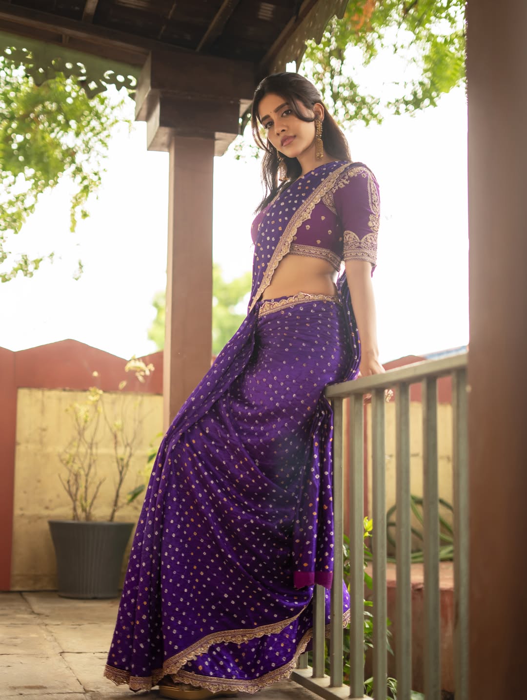 Nabha Natesh Dazzles in Regal Purple Saree Look!