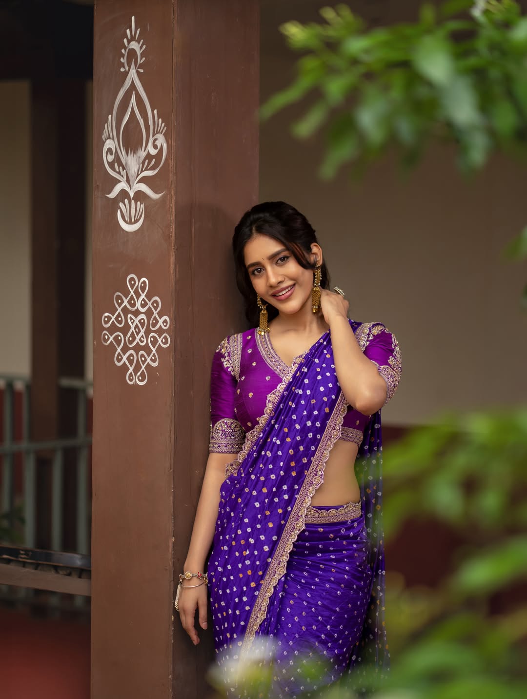 Nabha Natesh Dazzles in Regal Purple Saree Look!
