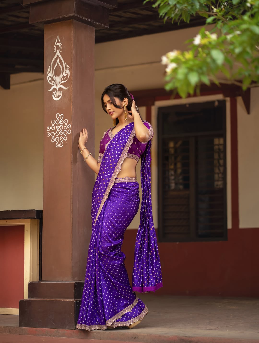 Nabha Natesh Dazzles in Regal Purple Saree Look!