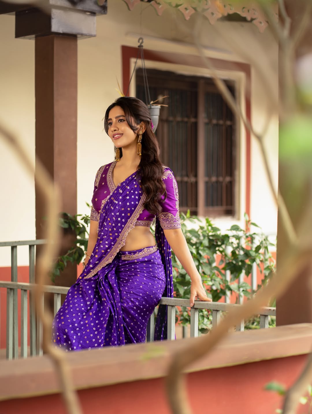 Nabha Natesh Dazzles in Regal Purple Saree Look!