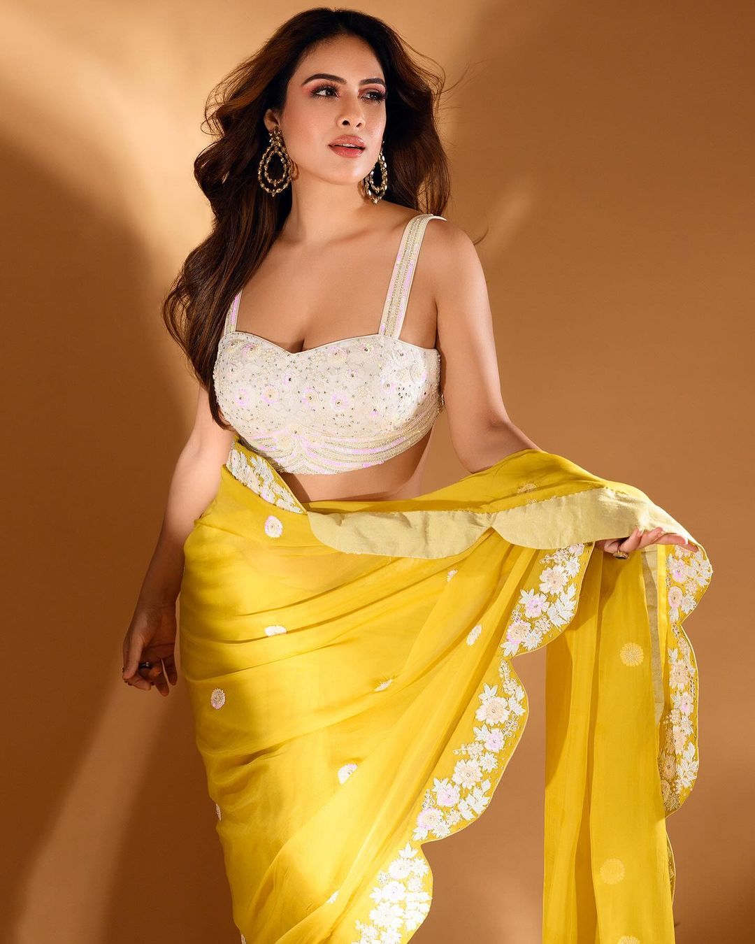 Neha Malik Stunning in Traditional Saree Photoshoot