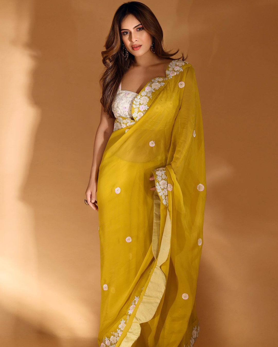 Neha Malik Stunning in Traditional Saree Photoshoot