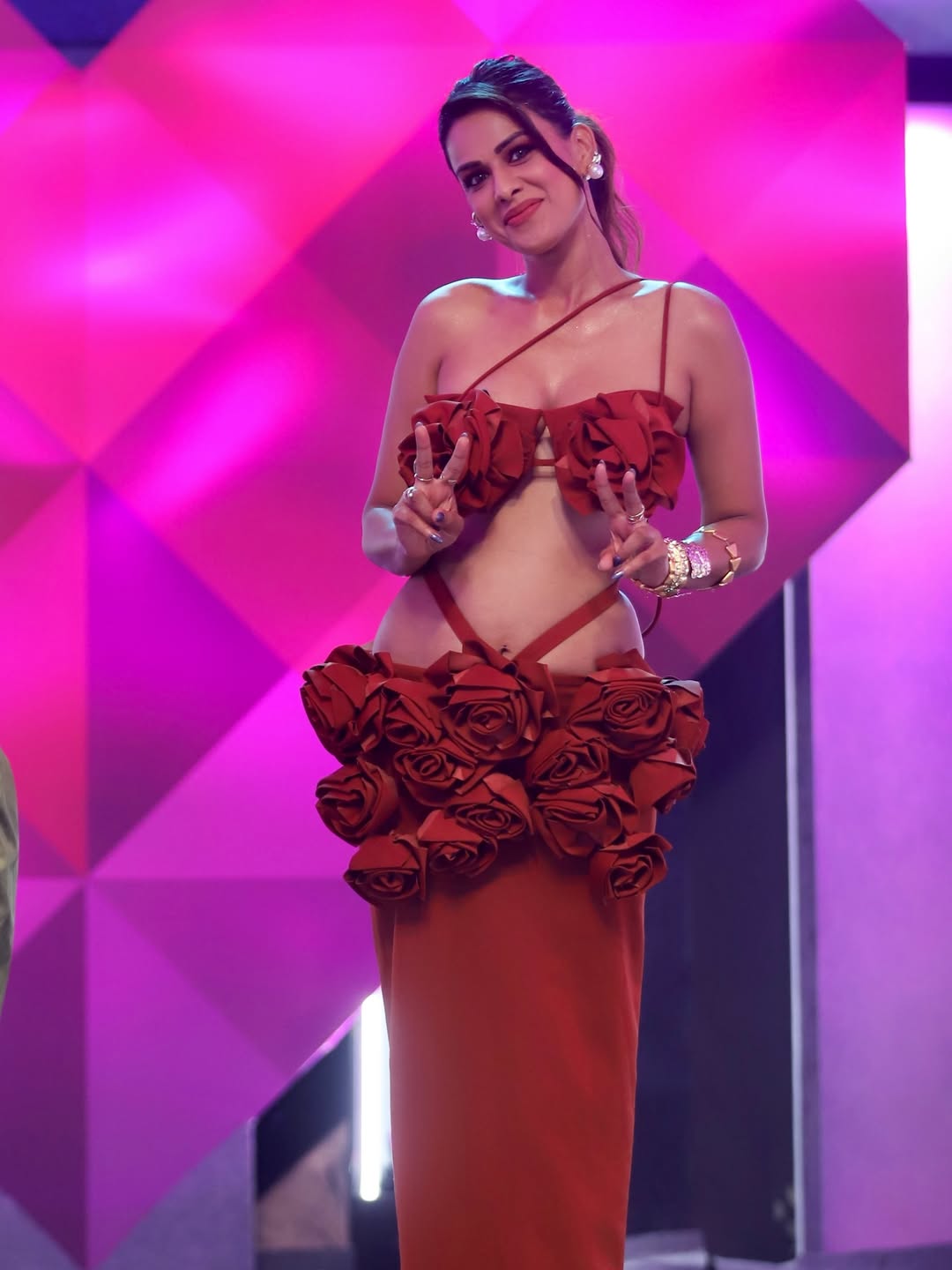 Nia Sharma's Red Statement Dress Fashion Viral Look