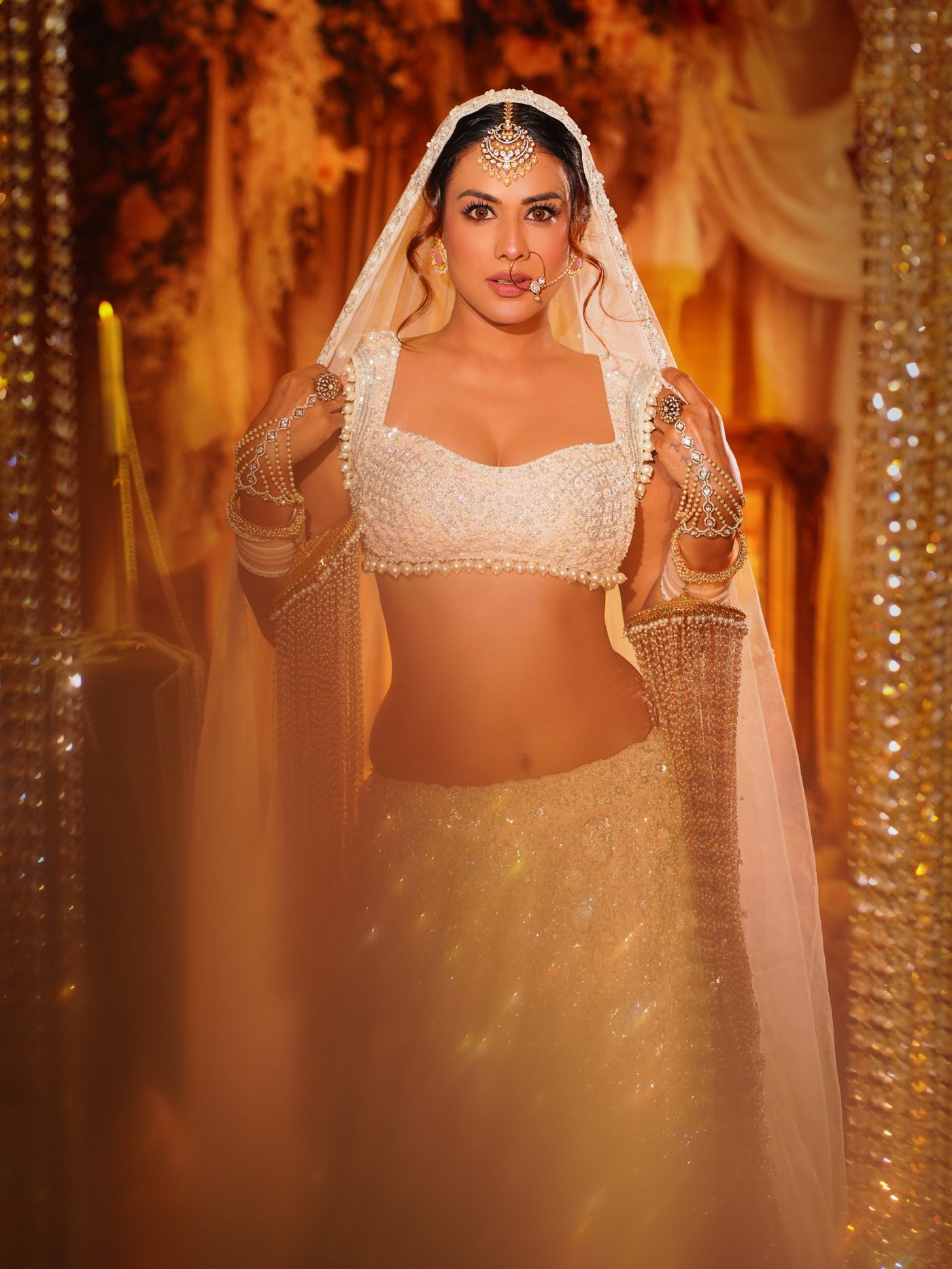 Ivory Bridal Look: Nia Sharma's Modern Textile Play