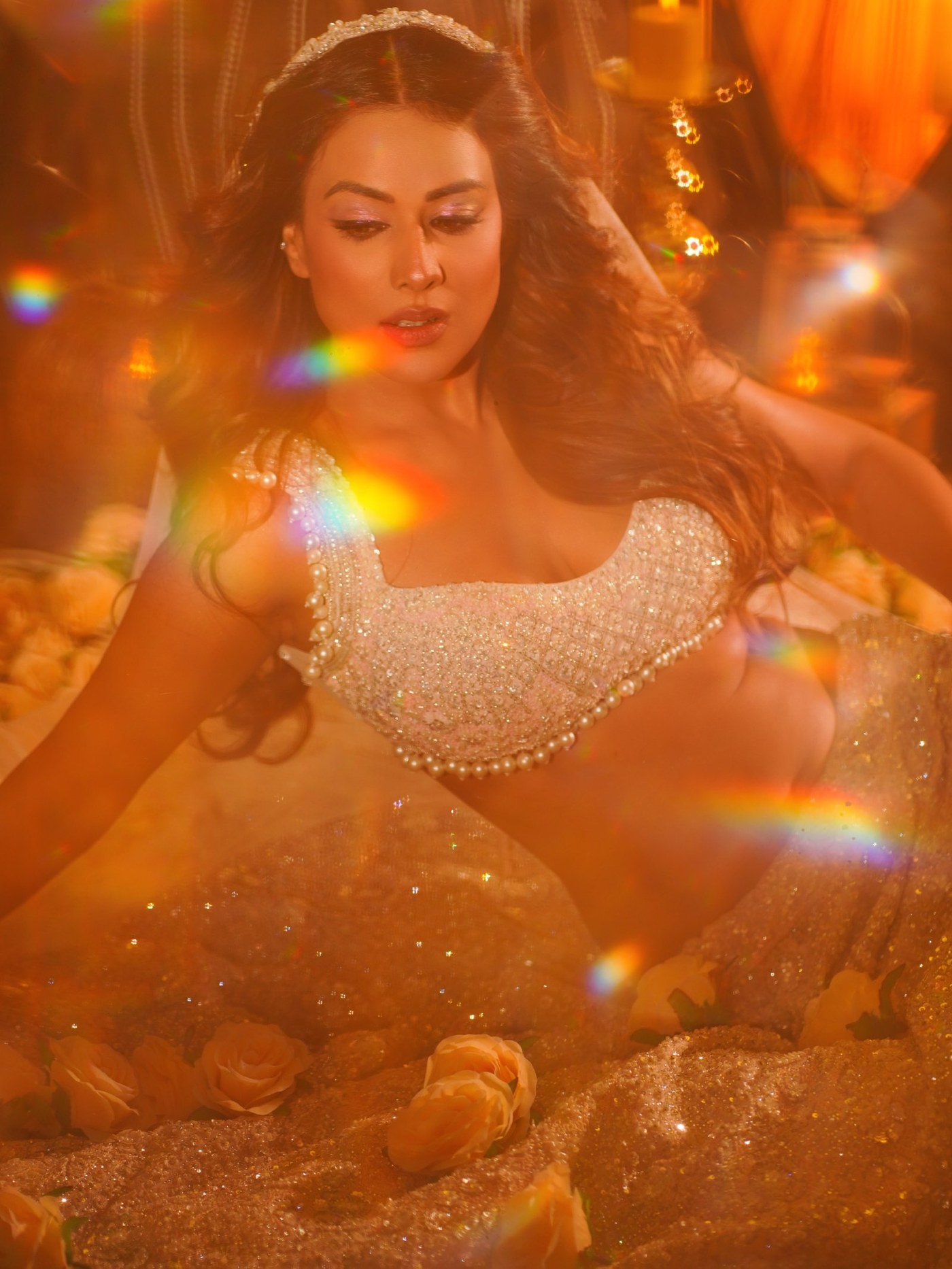 Ivory Bridal Look: Nia Sharma's Modern Textile Play