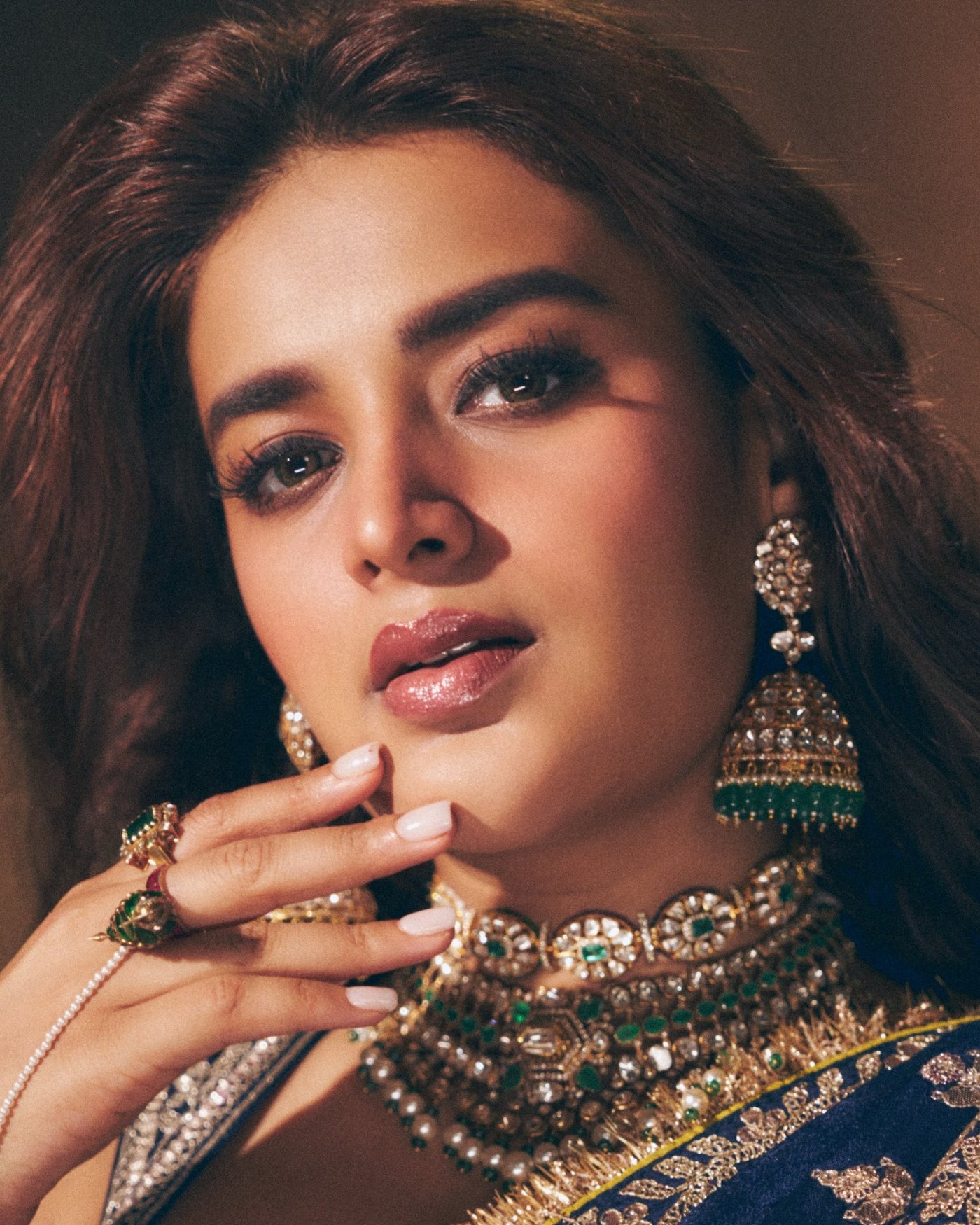 Nidhhi Agerwal's Royal Blue Saree Captivates Hearts with Maharani Elegance
