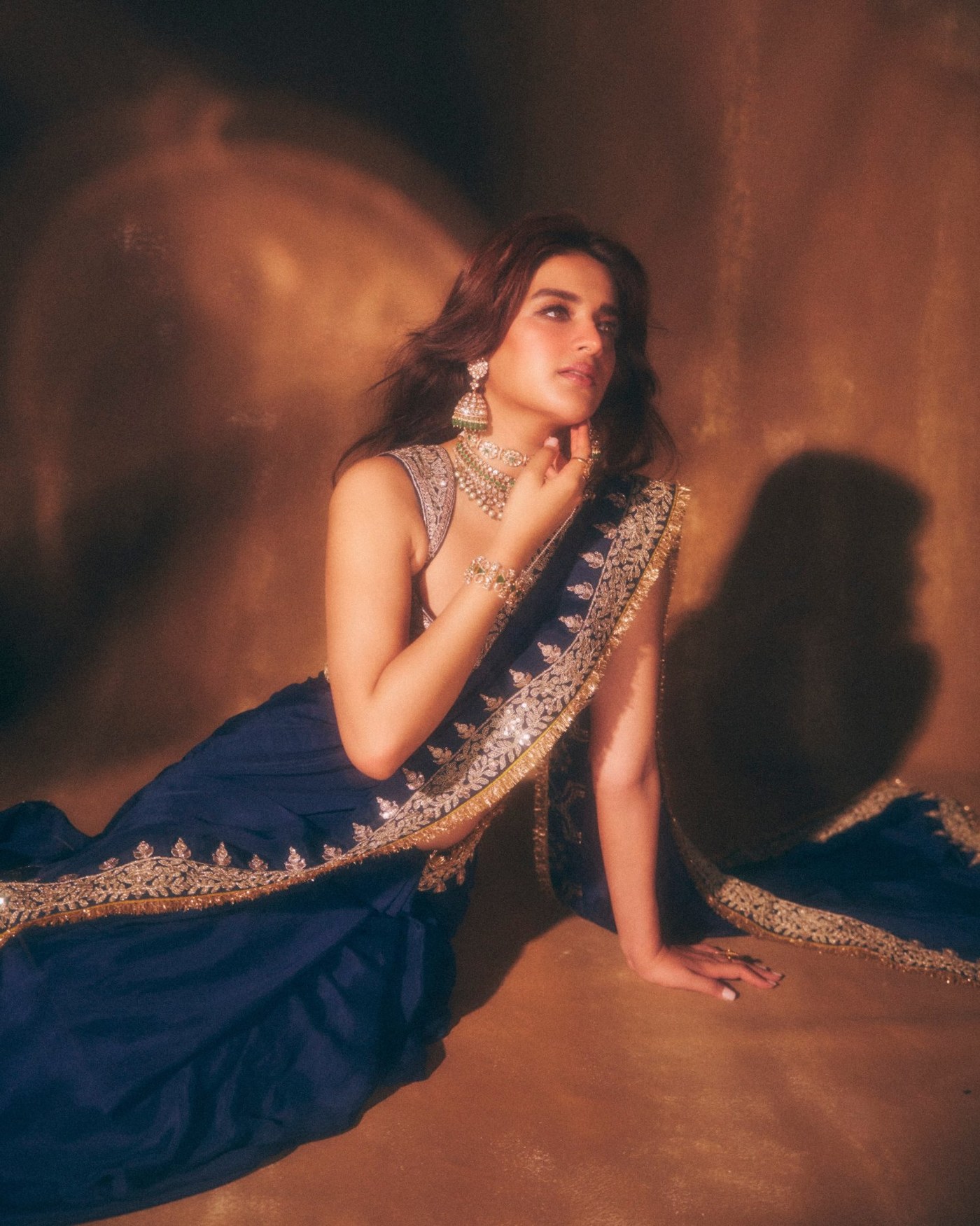 Nidhhi Agerwal's Royal Blue Saree Captivates Hearts with Maharani Elegance
