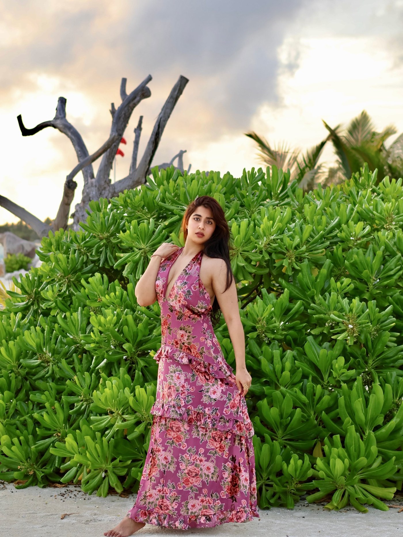 Nikita Sharma's Effortless Bohemian Charm in Maldives Blooms