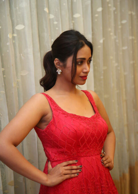 Nivetha Pethuraj's Stunning Red Ensemble Showcase