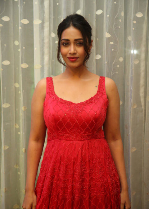 Nivetha Pethuraj's Stunning Red Ensemble Showcase