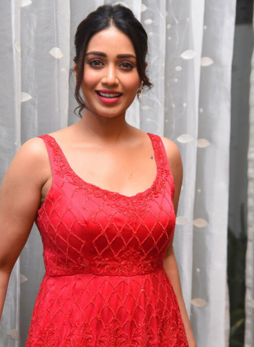 Nivetha Pethuraj's Stunning Red Ensemble Showcase