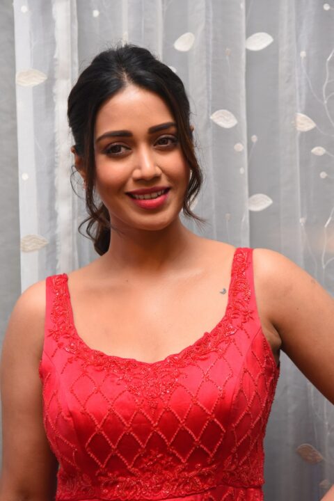 Nivetha Pethuraj's Stunning Red Ensemble Showcase
