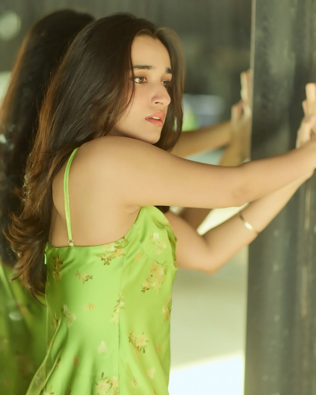 Nuveksha's Stunning Green Slip Style: A Gallery