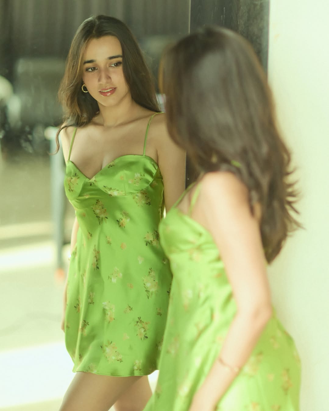 Nuveksha's Stunning Green Slip Style: A Gallery