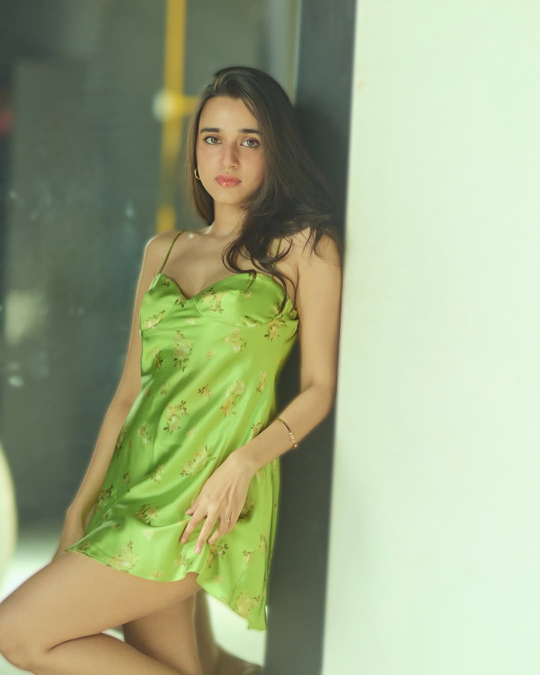 Nuveksha's Stunning Green Slip Style: A Gallery