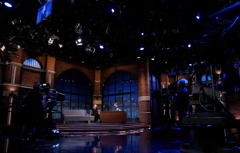 Olivia Wilde makes a stylish appearance on Late Night with Seth Meyers in New York City.