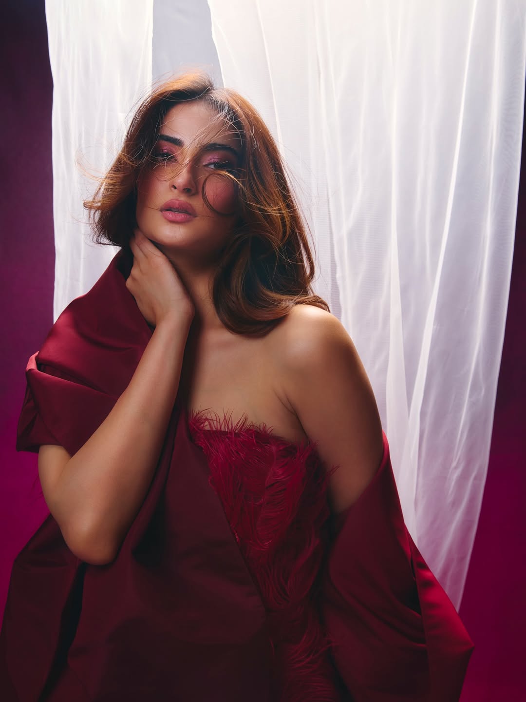 Palak Tiwari's Fiery Red Feather Couture Look Redefines Glamour