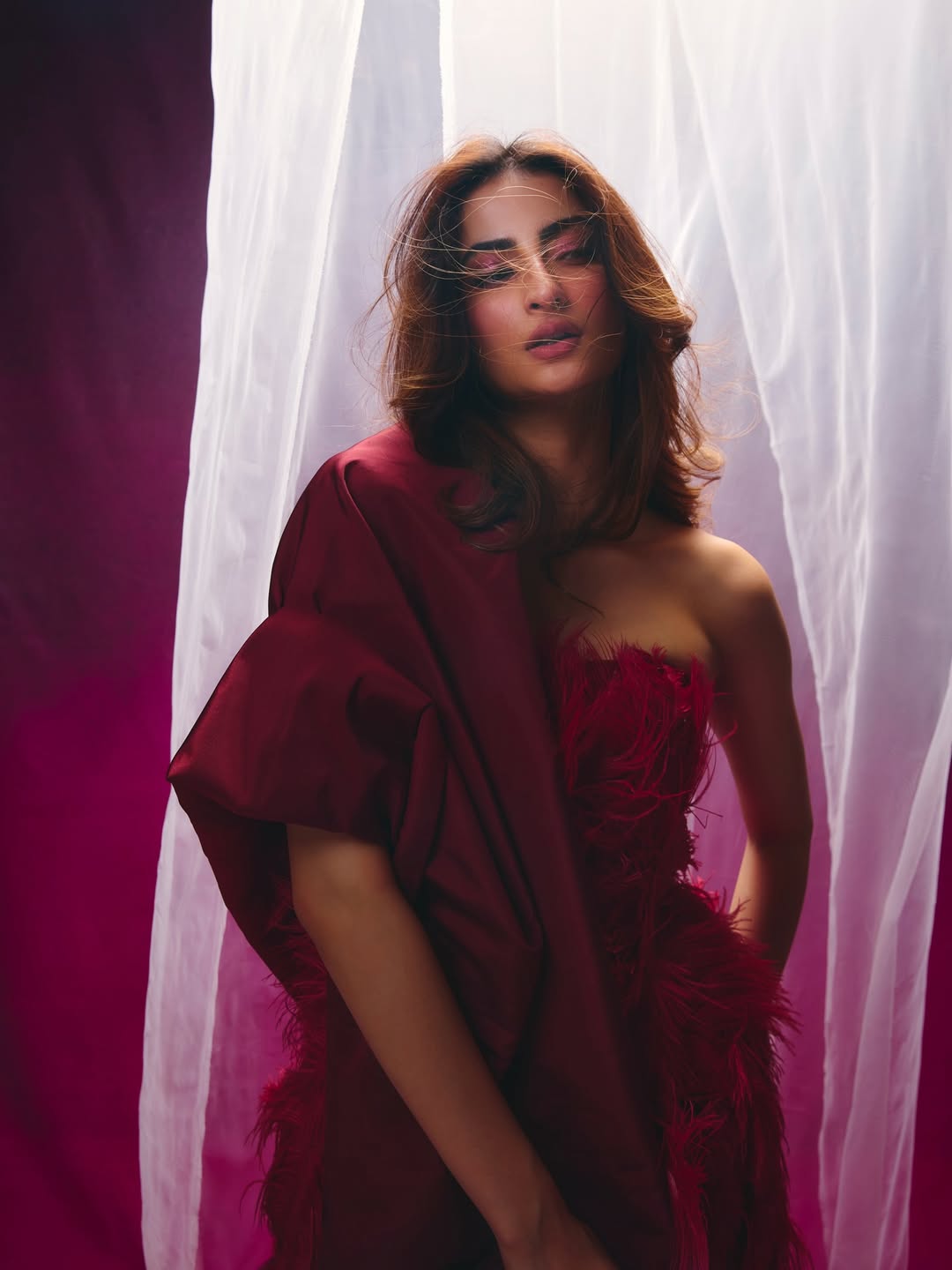 Palak Tiwari's Fiery Red Feather Couture Look Redefines Glamour