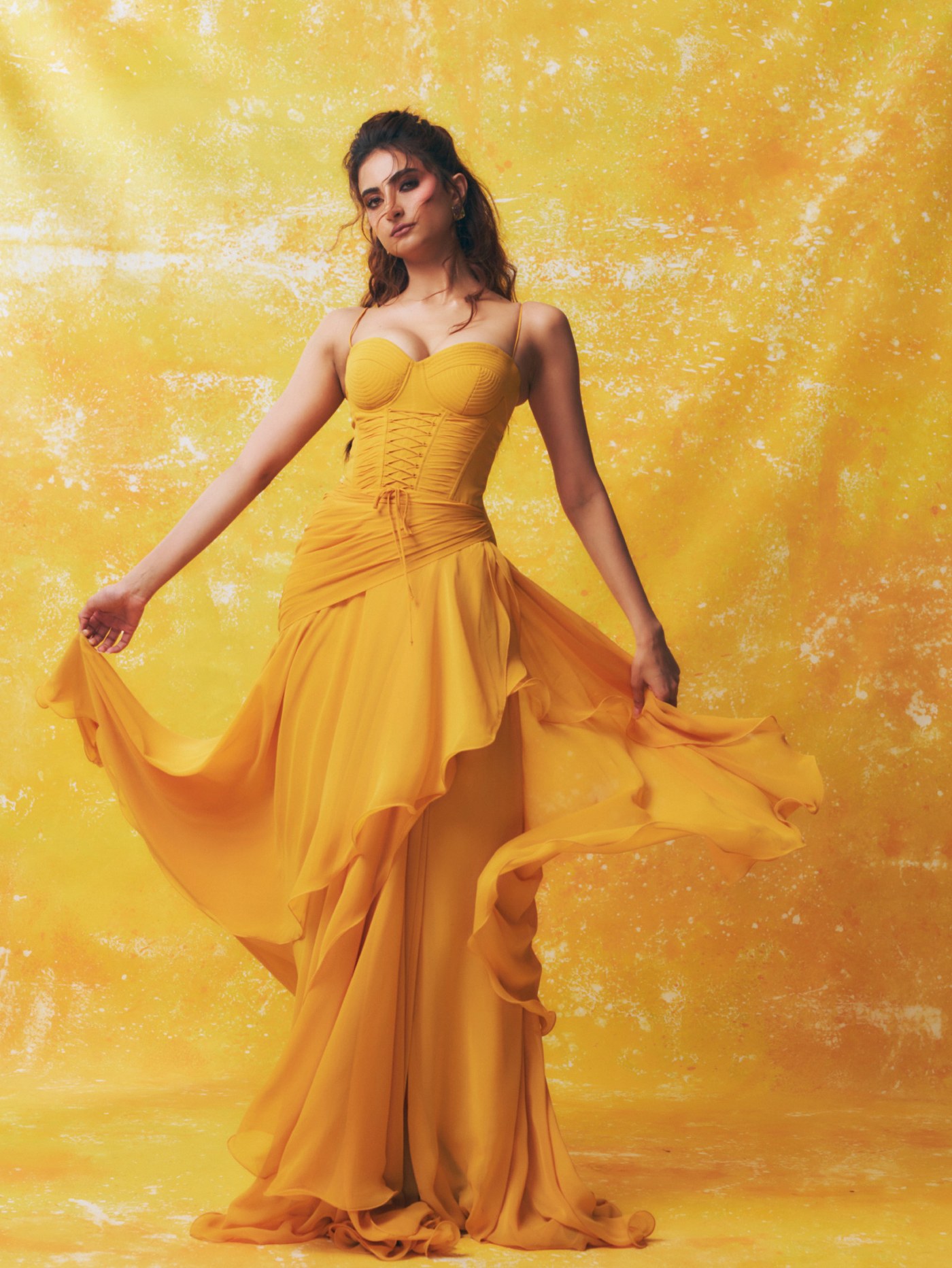Palak Tiwari's Saffron Gown: A Monochromatic Fashion Study