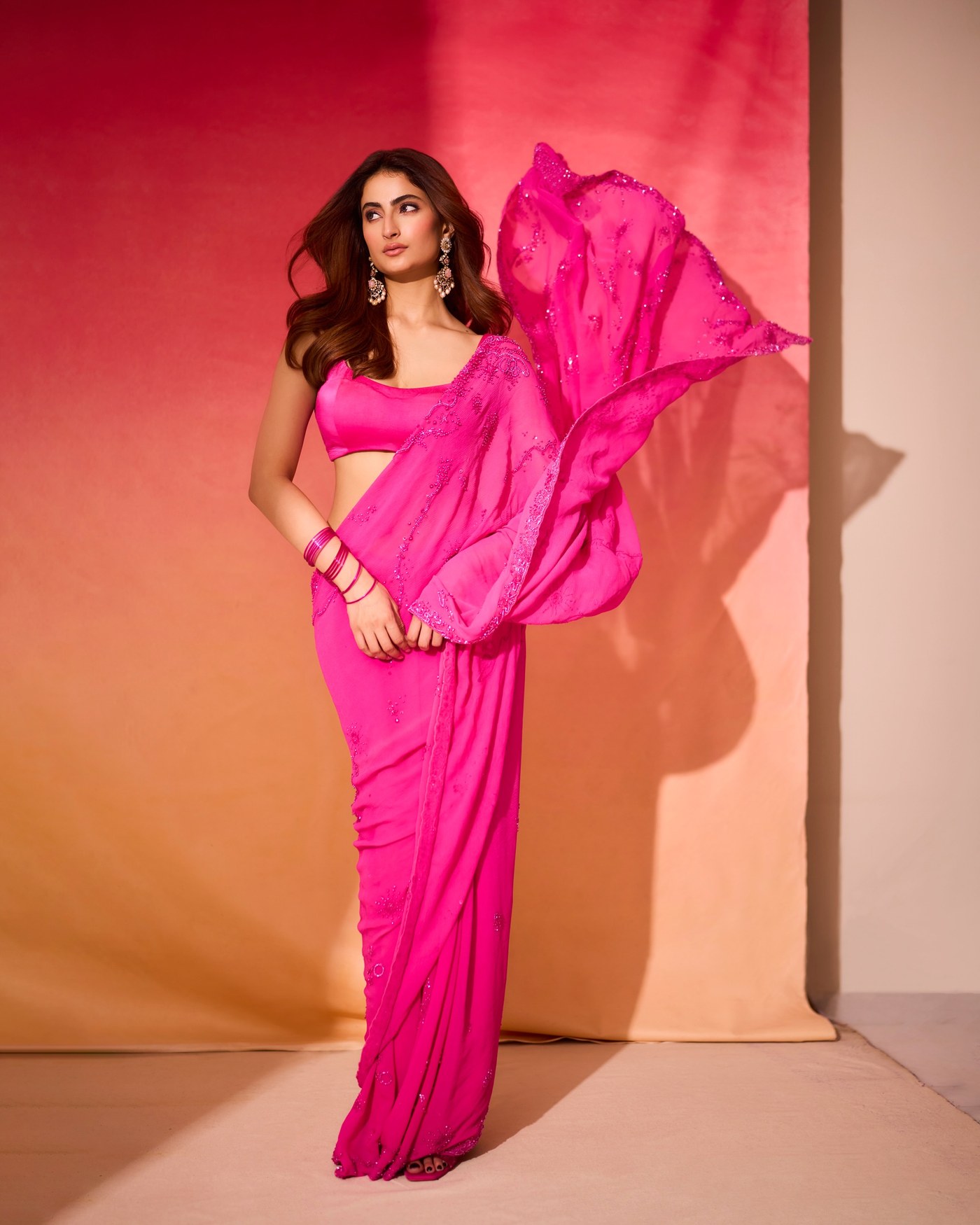 Fuchsia Focus: Palak Tiwari's Bold Festive Structure