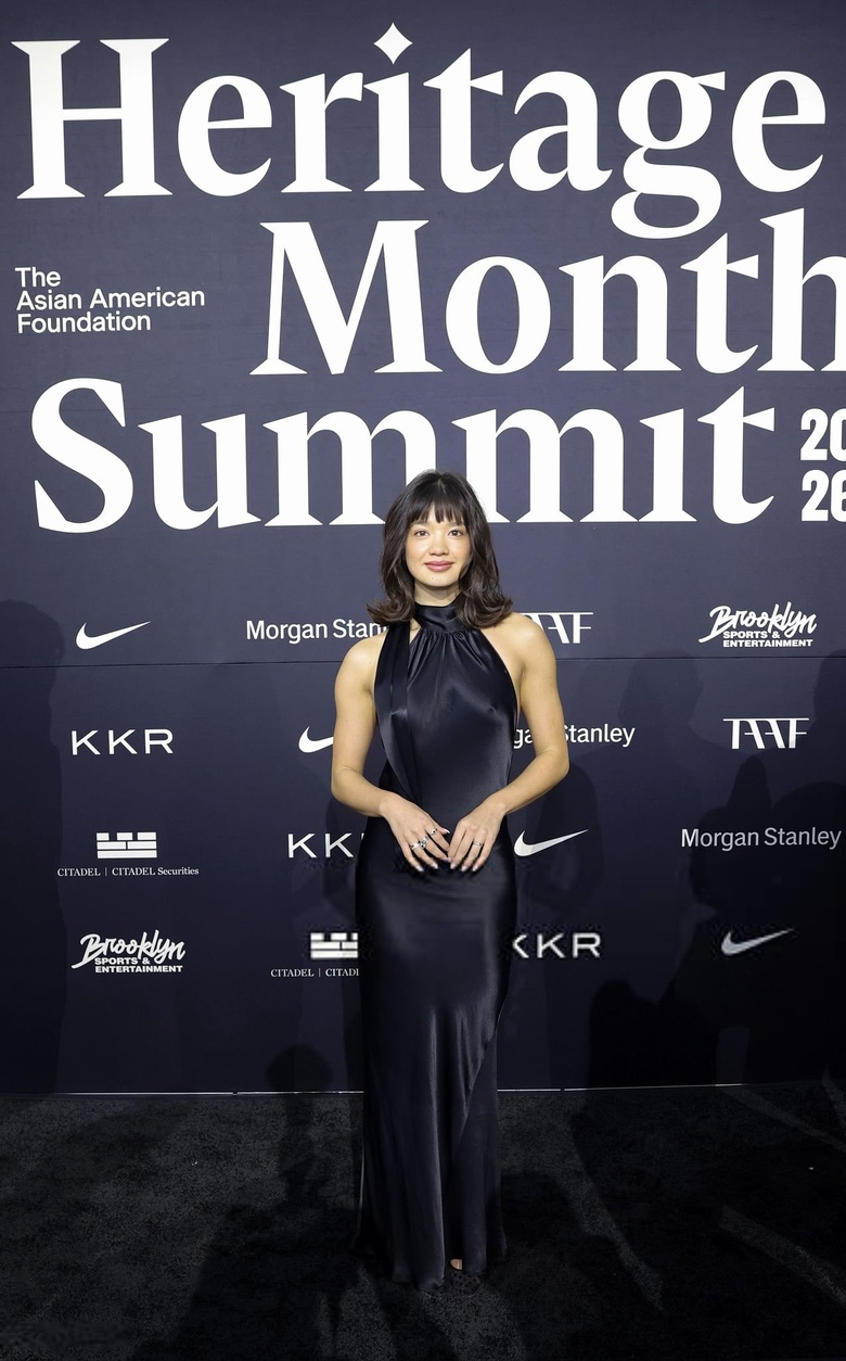 Peyton Elizabeth Lee attends the TAAF Heritage Month Summit and Celebration in New York, looking elegant and joyful.