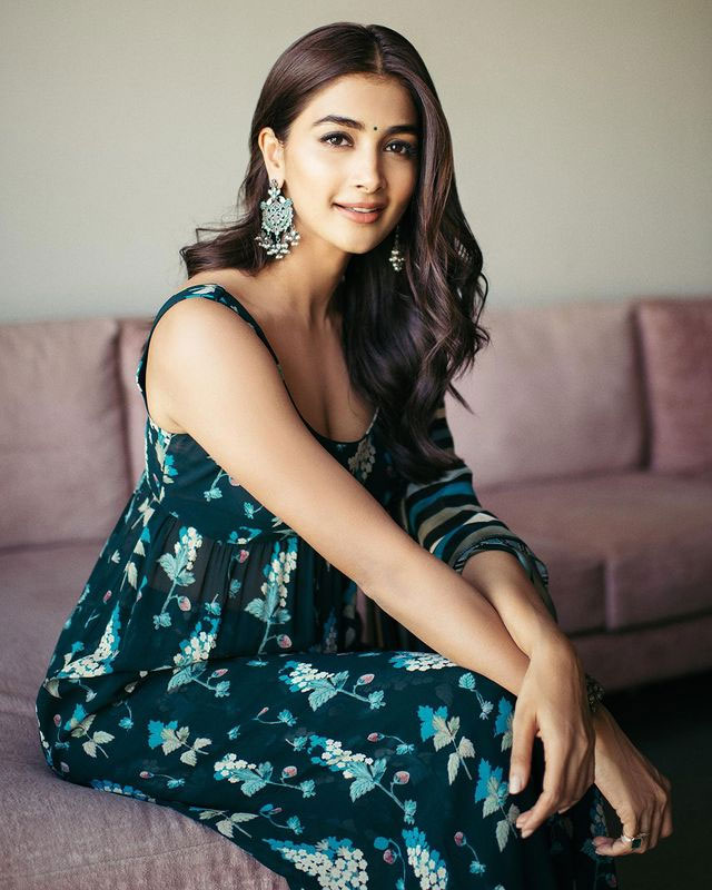 Pooja Hegde's Festive Launch: Teal and Maroon Takes Center Stage