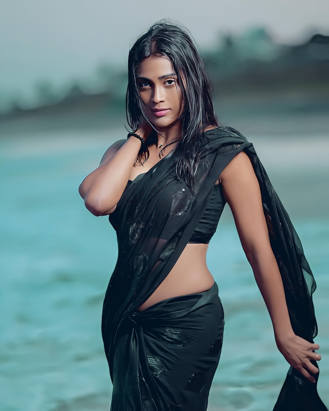 Poornima Ravi: Coastal Muse in Stunning Monochrome Shots