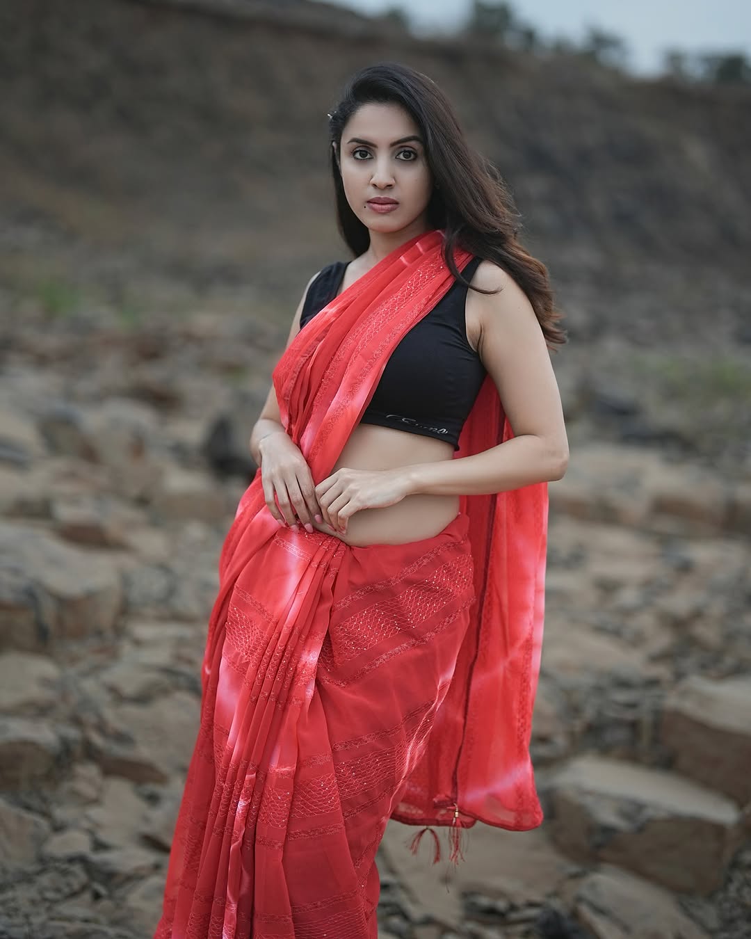 Priyanka Kholgade Stunning Traditional Saree Photos