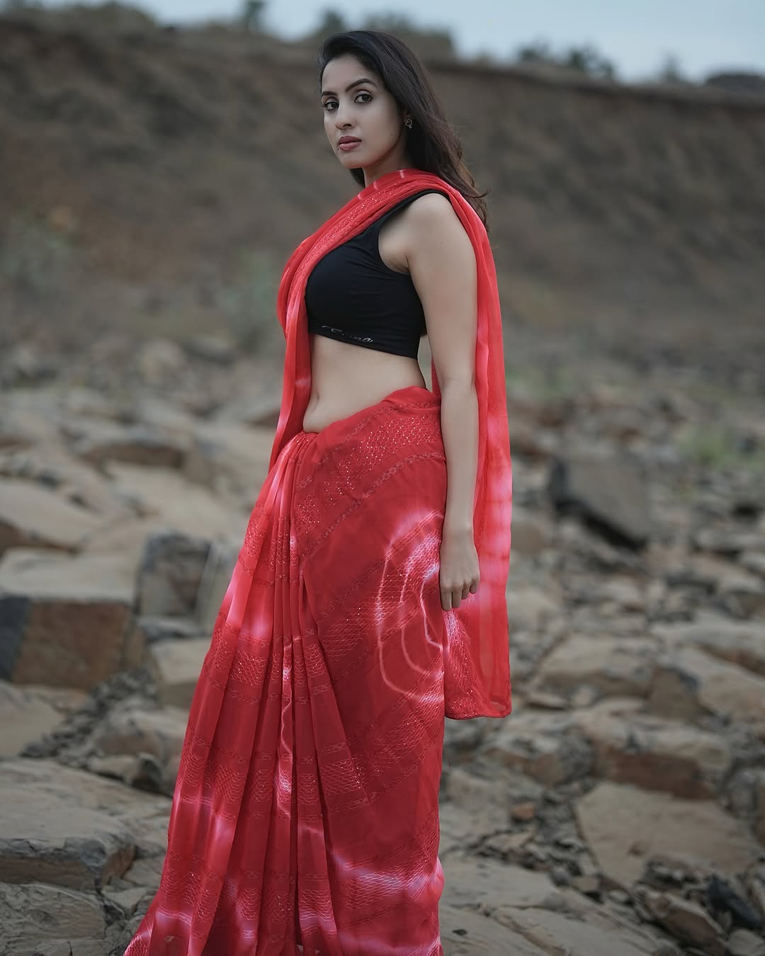 Priyanka Kholgade Stunning Traditional Saree Photos