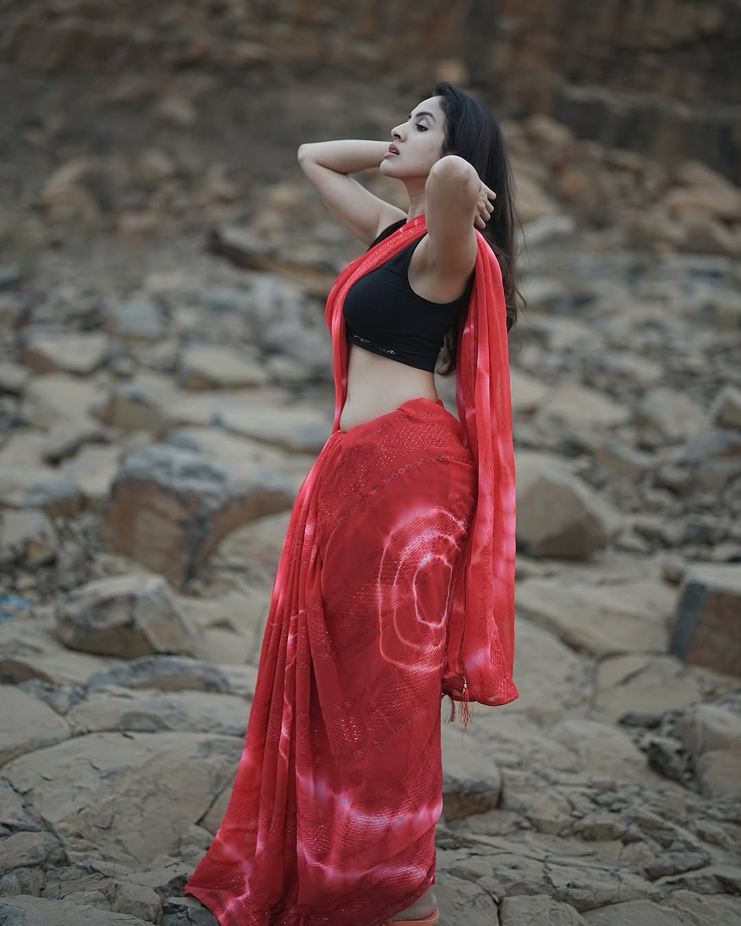 Priyanka Kholgade Stunning Traditional Saree Photos