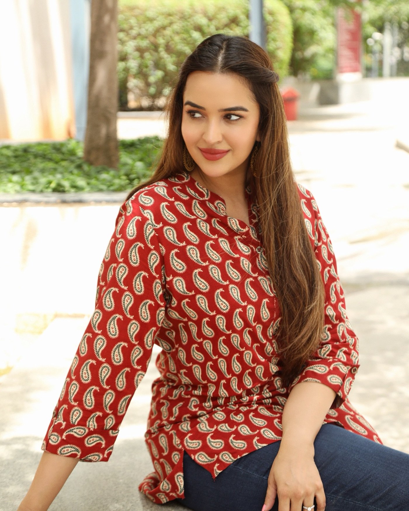 Pujita Ponnada Radiates Elegance in Striking Red Ensemble