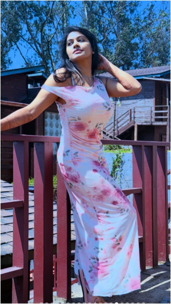 Rachitha Mahalakshmi Stunning Long Dress Photoshoot