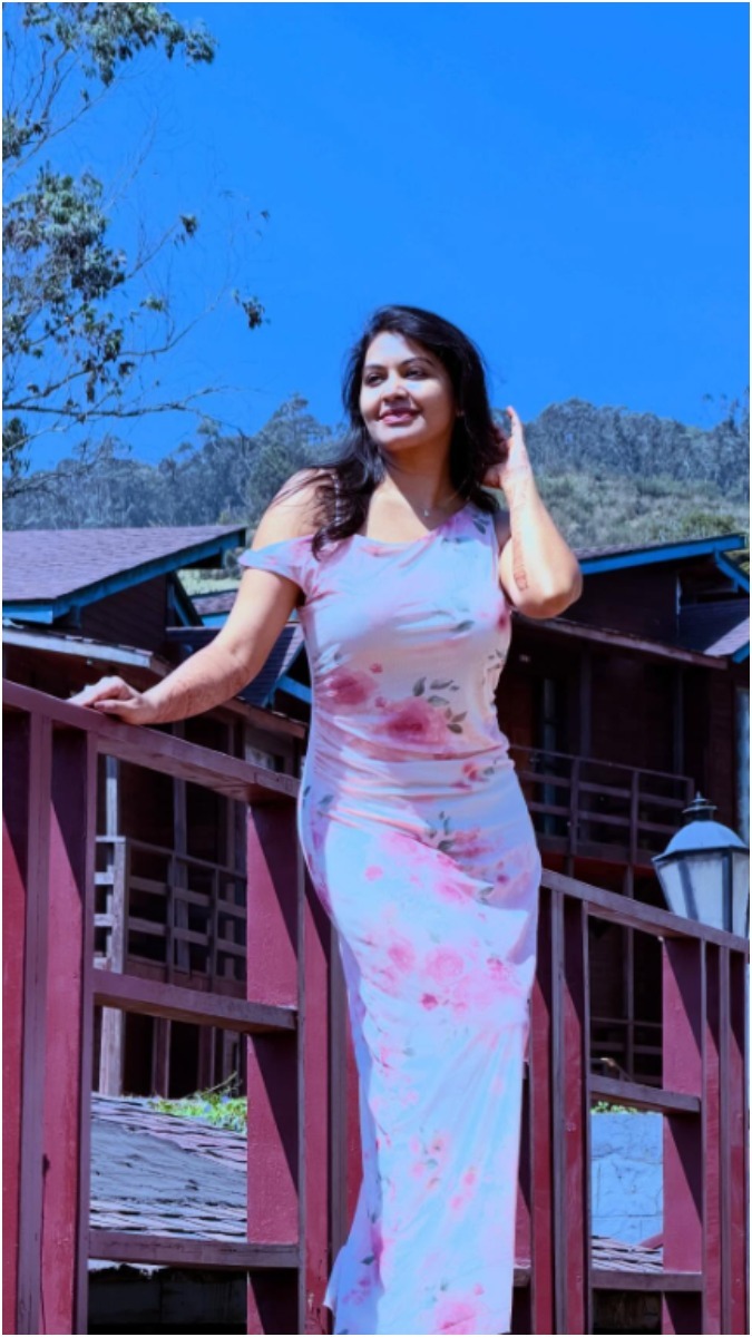 Rachitha Mahalakshmi Stunning Long Dress Photoshoot