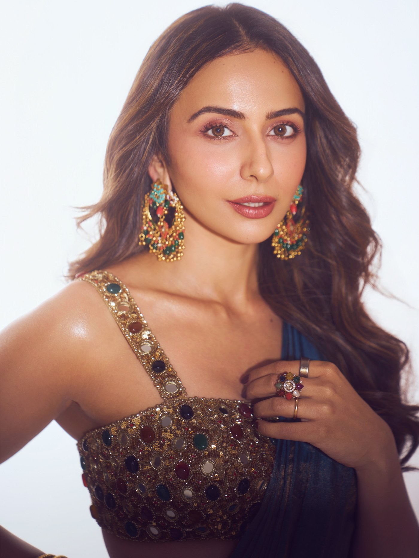 Midnight Blue Sari: Rakul Preet Singh's Evening Statement