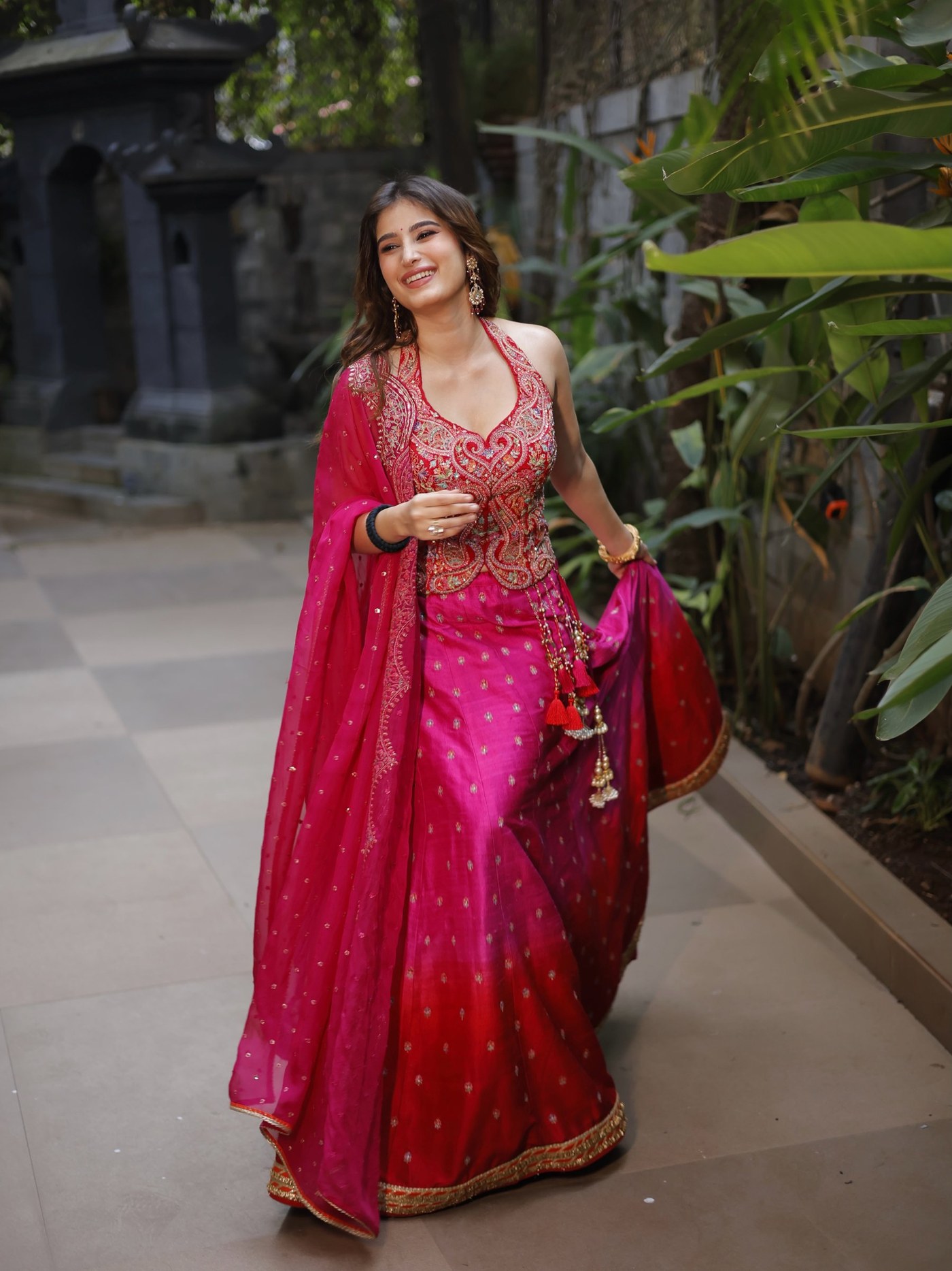 Fuchsia Lehenga: Rasha Thadani's Festive Color Play