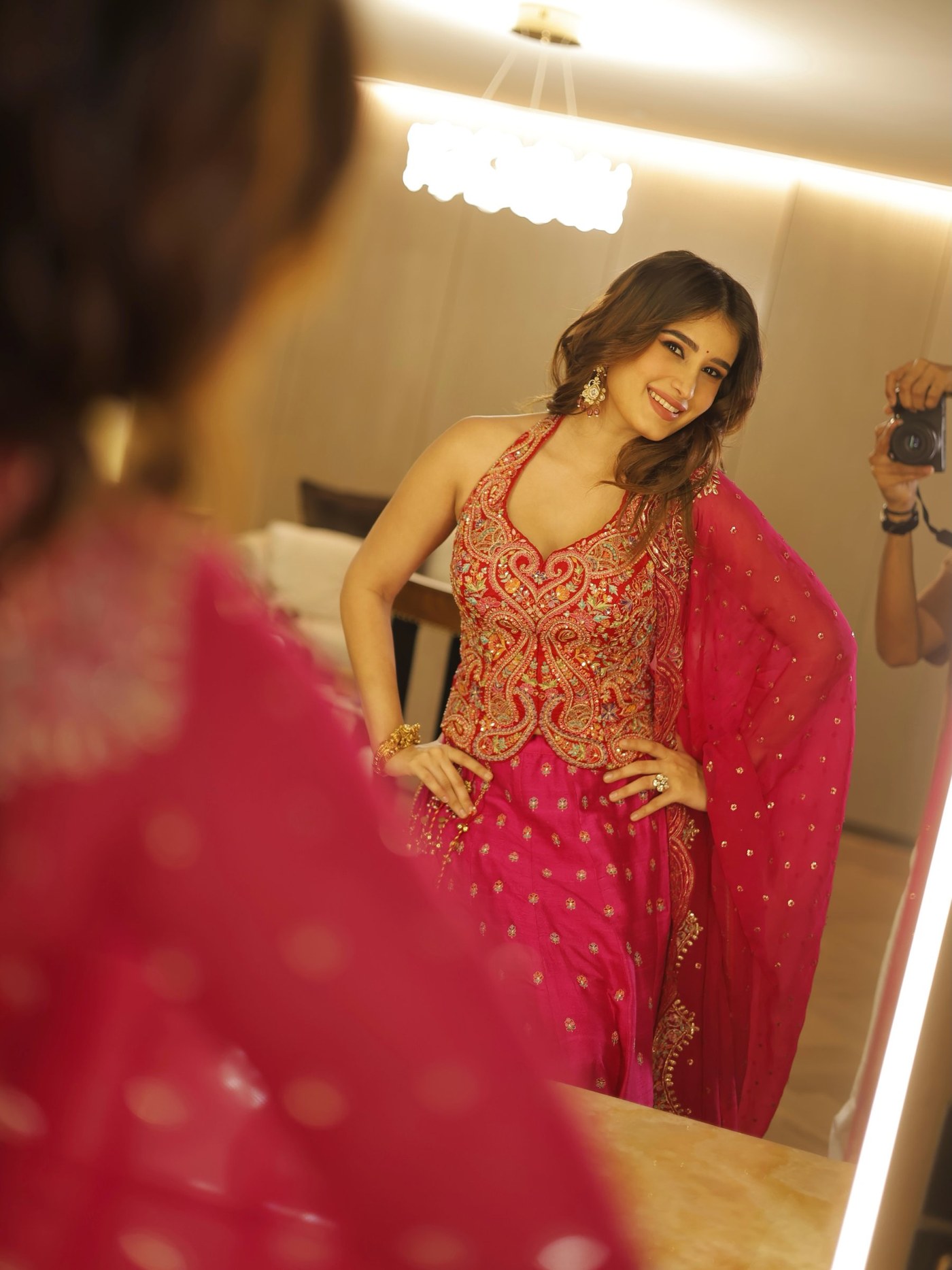 Fuchsia Lehenga: Rasha Thadani's Festive Color Play