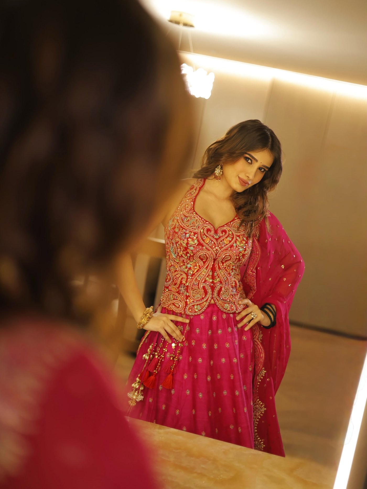 Fuchsia Lehenga: Rasha Thadani's Festive Color Play