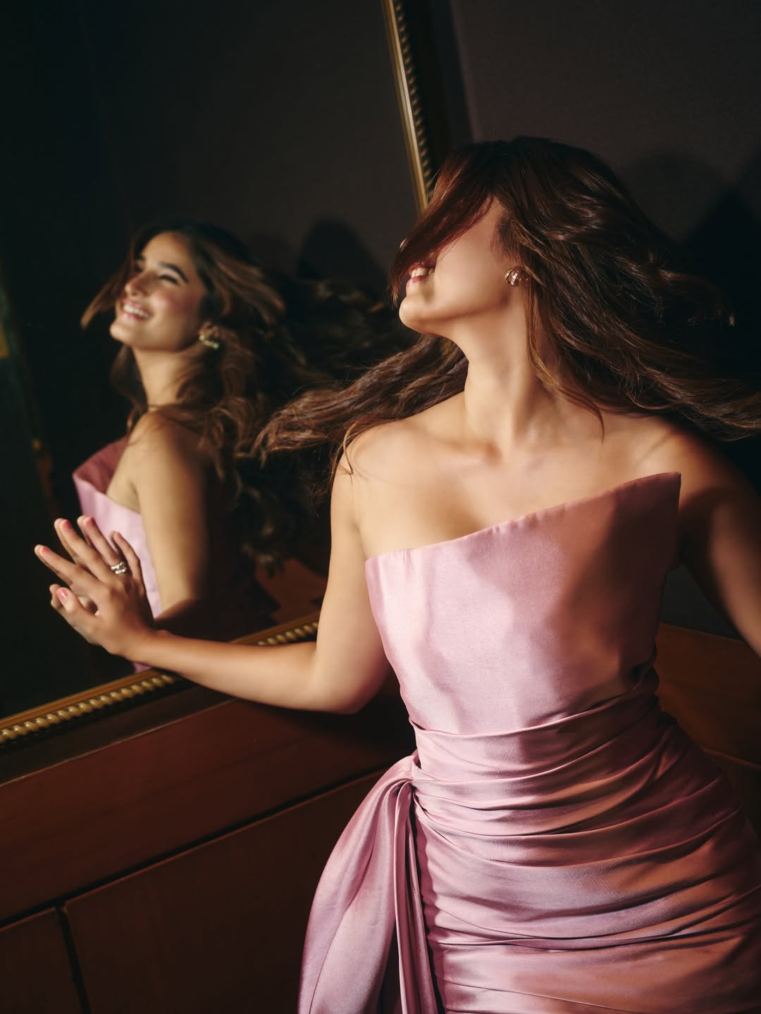 Rasha Thadani Steals the Show in Dreamy Pink Satin Glow