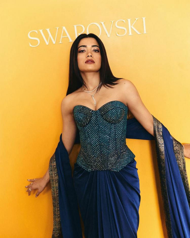 Mandanna in Blue: Swarovski Diwali Couture Moment