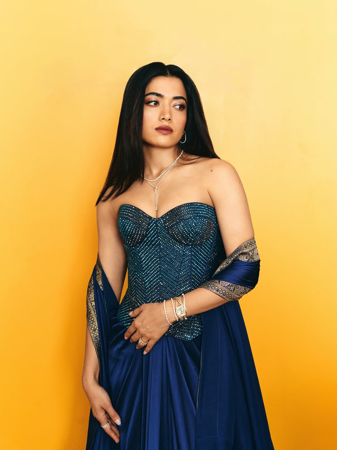 Mandanna in Blue: Swarovski Diwali Couture Moment