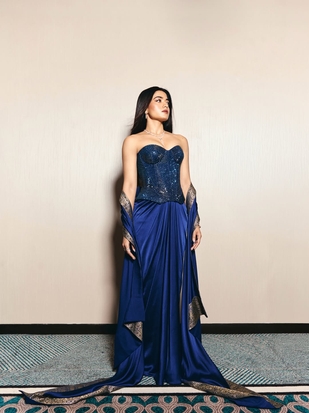 Mandanna in Blue: Swarovski Diwali Couture Moment