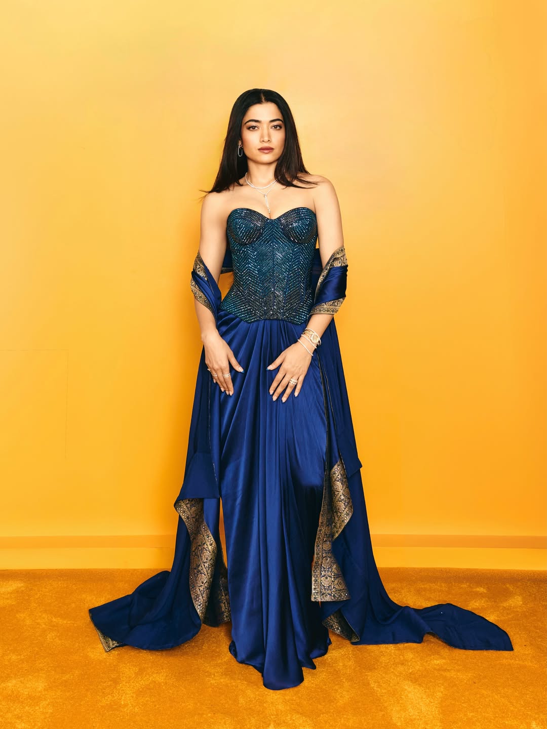 Mandanna in Blue: Swarovski Diwali Couture Moment