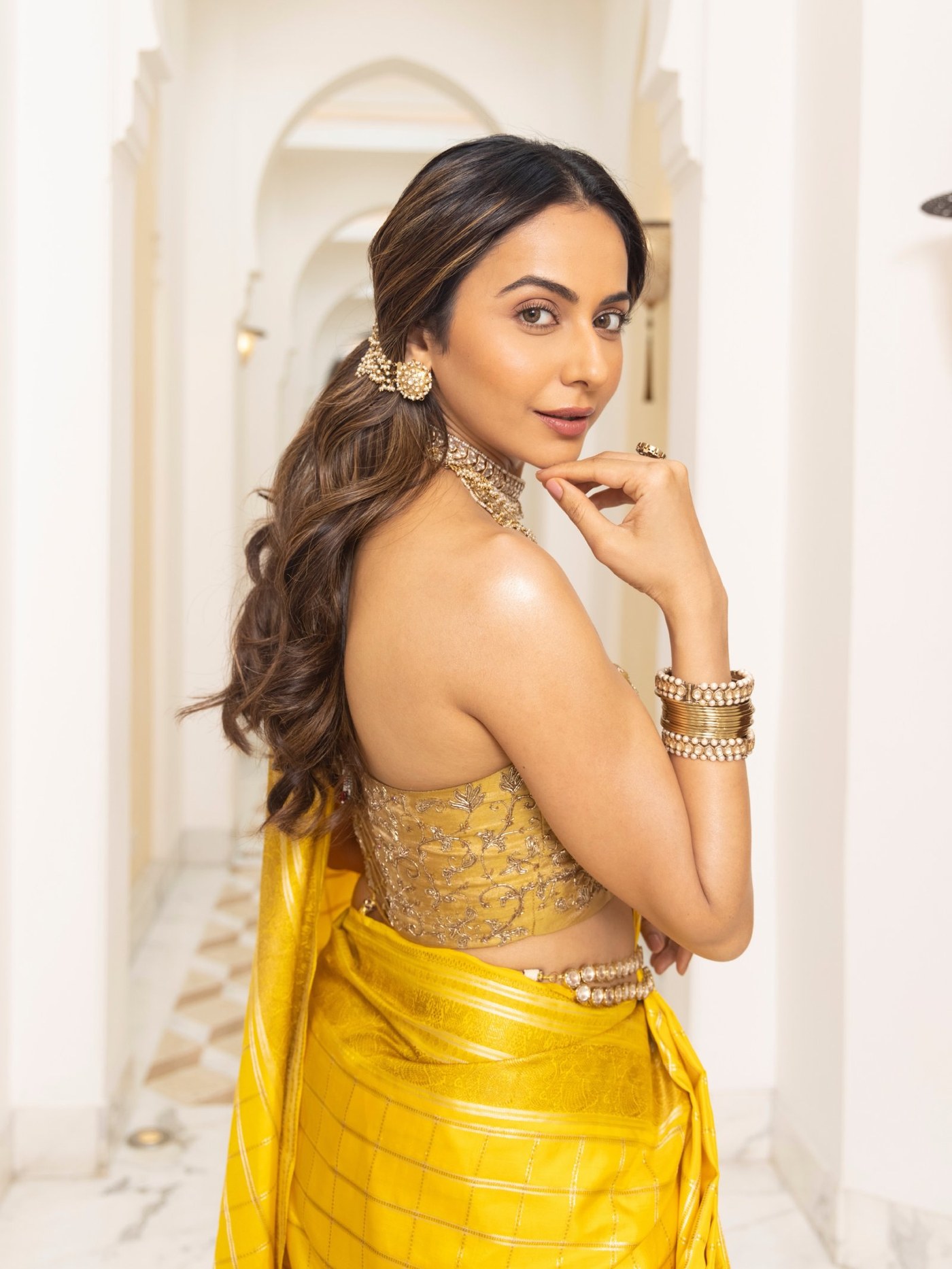Rakul Preet Singh Radiates Royal Elegance in Sunshine Yellow Saree