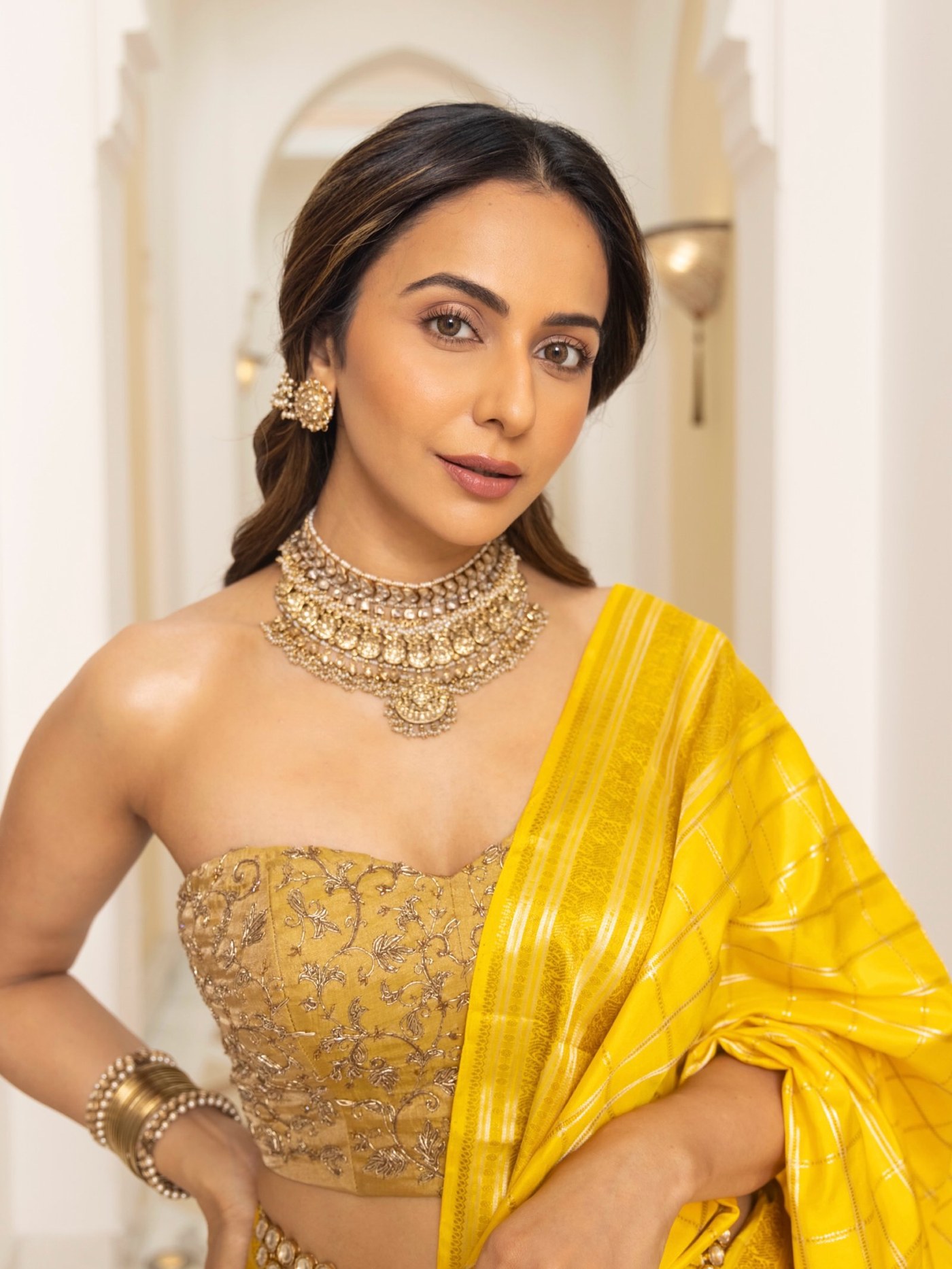 Rakul Preet Singh Radiates Royal Elegance in Sunshine Yellow Saree