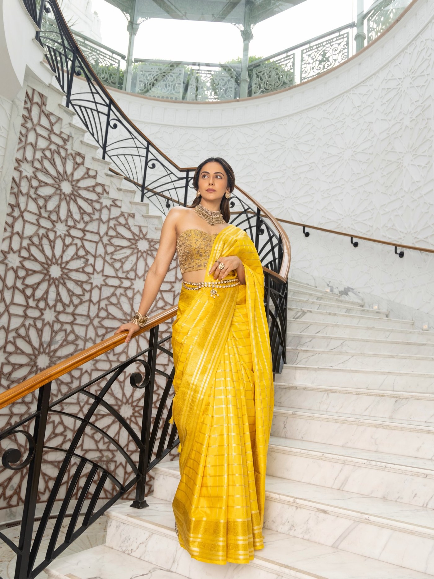 Rakul Preet Singh Radiates Royal Elegance in Sunshine Yellow Saree